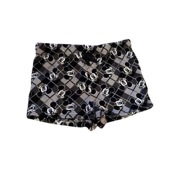 Disney Mickey Mouse Women's Plaid Sleep Shorts Black Size M fuzzy comfy core NWT - Picture 13 of 16